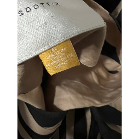 Anthropologie Leifsdottir Black and Tan Striped Macaw Dress Size 8 $298 - Picture 14 of 15